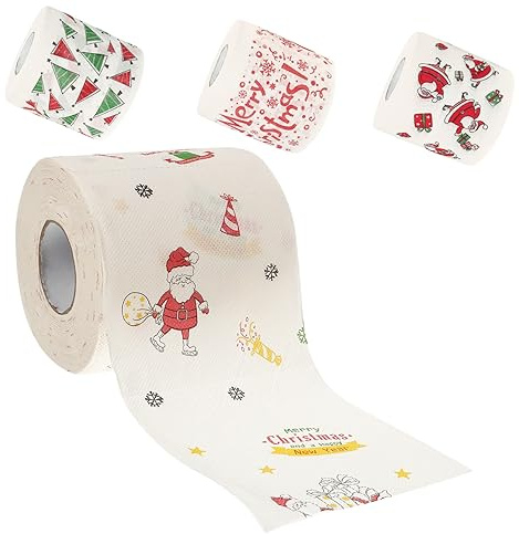 Bedrucktes Toilettenpapier mit Weihnachtsmotiv, 4 Rollen