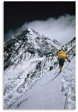 KEEP MARY Climb Mount Everest Poster Dekorative Malerei Leinwand Wandkunst Wohnzimmer Poster Schlafzimmer Malerei 08x12inch(20x30cm)