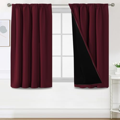 BellaHills 100% Tende Oscuranti per Interni Termica Isolante Tende per Soggiorno 2 Pezzi 117L x 137A cm Tenda Camera da Letto, Pietra Pomice