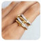 Zernblend 1 Stück mehrschichtiger 4-Ring-Ring aus 18 Karat Gold und Silber, Ringe Gold, Ringe Set, Goldene Ringe