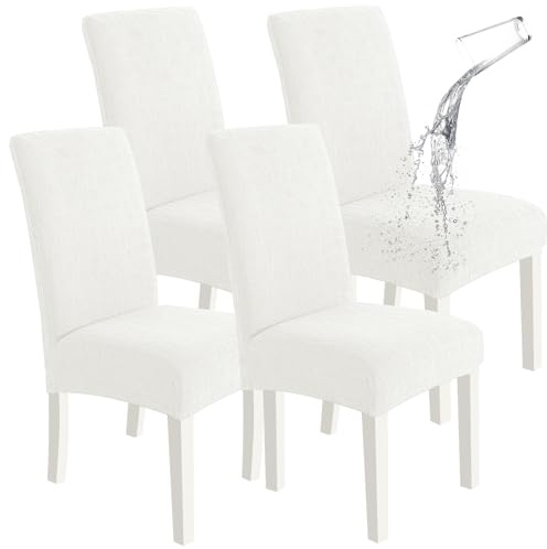 Ystyle Stretch Stuhlhussen 4er Set, Stuhlbezug Elastischer, Creme | Stuhlbezug Elastischer Für Stühle Abnehmbarer, Stuhlbezüge Chair Cover Langlebig Universal, Für Bankett Deko Und Partys