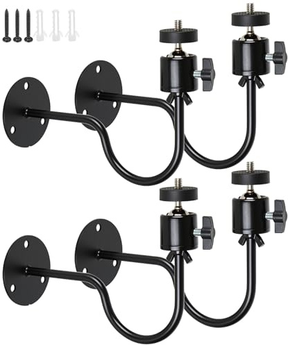 Folgtek Kamerahalterung Wandmontagehalterung, 4-Stück, C-Stil-Wand X4 | 360° Kugelkopf, Stabile Wand- oder Oberflächenbefestigung, Für Kameras, Solarpaneele, LED-Leuchten