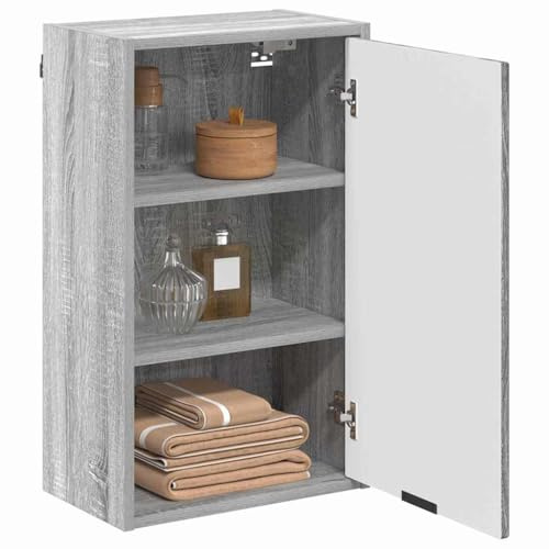 vidaXL Bathroom Cabinet Grey sonoma 39 x 23.5 x 65 cm Engineered wood, Rectangular, Modern Wall-Mounted Cabinet for Toiletries Storage, Compact Indoor Bathroom Shelving, Matte Finish Organizer