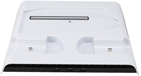 Acouto RGB-Gaming-Konsolen-Kühlstation, 3 Lüfter-Controller-Dock mit Headset-Halter für Schlankes System, Kühlständer Ist für Wi-Gaming-Konsolen-Kühlstation, Gaming-Konsolenkühlung