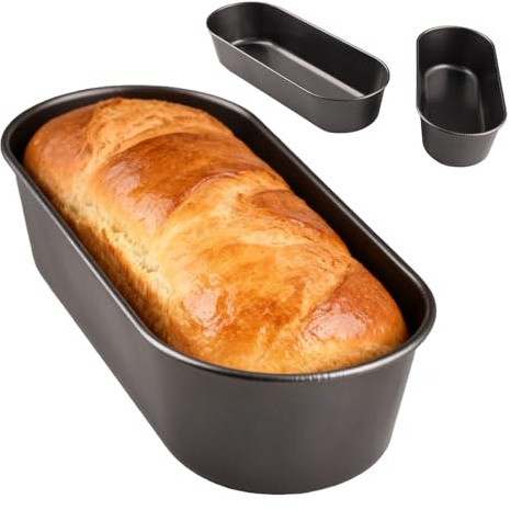 duisoad 3 Stück Kastenform Kuchen, Brotbackform Kastenform Rechteckig Brotbackform Kohlenstoffstahl für Brot und Kuchen, Antihaftbeschichtung