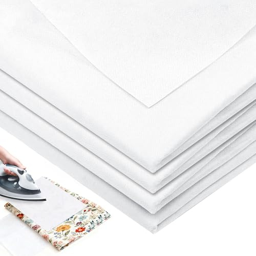 TAIXING 2 Stück 1×1,5 m Bügelvlies Weiß - Aufbügelbarer Einlagestoff 50g/m², Mittelschweres Einseitig Volumenvlies, Fusible Interfacing zum Nähen, Verstärken, Basteln, Heimwerken Stickereien