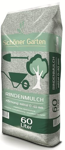 Kleeschulte Schöner Garten Rindenmulch 60L – Naturbelassene Nadelholzrinde 0–40 mm | Bodenabdeckung für Beete, Wege & Pflanzflächen | Unkrauthemmend & Erosionsschutz