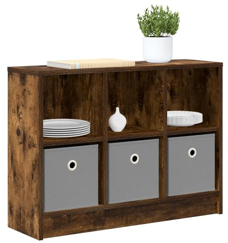 vidaXL Sideboard Geräucherte Eiche 73,5 x 22,5 x 53,5 cm, Moderner Sideboard, freistehend, viel Platz, praktischer Wohnungshelfer, schickes Design für Dein Wohnzimmer