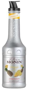 MONIN Premium Pineapple Fruit Puree 1L, for Smoothies and Frappes | Real tropical fruit puree, for cocktails and mocktails too, bartender and bar essential, versatile flavour, bar favourite