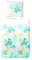 Hahn Renforce Bettwäsche Nature Blau Blumen, 155x220 cm + 80x80 cm