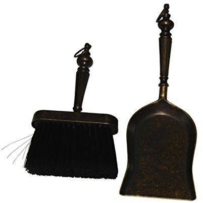 arterameferro Accesorios de chimenea Escobilla pala de latón para colgar o apoyar