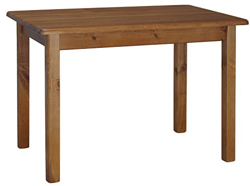 k koma Mesa de madera maciza de pino con aspecto de roble, diseño clásico en color roble, 120 x 70 cm