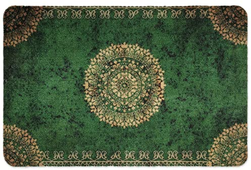 Fußmatte Orient (60 x 90 cm, Grün) - rutschfeste und waschbare Fußmatte für außen/innen - saugstarke Schmutzfangmatte für Innen-/Außenbereich in orientalischem Design - Schmutzfangmatte waschbar