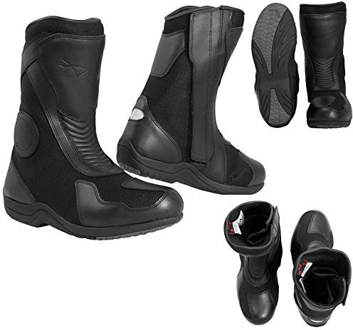 Stivali Omologati CE Moto Impermeabili Traspiranti Protezione Strada Sport A-PRO Nero 44