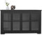 GOPLUS Buffet Commode Bas avec 2 Etagères, Tablette Hauteur Réglable, Vaisselier/Bahut de Cuisine avec Porte Coulissante, Meuble de Rangement en MDF, 106,5 x 33 x 62,5 CM, Noir