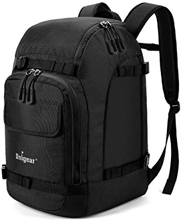 Unigear Ski Boot Bag Backpack for Helmet 50L/70L, Goggles, Gloves, Skis, Snowboard & Accessories (Black)