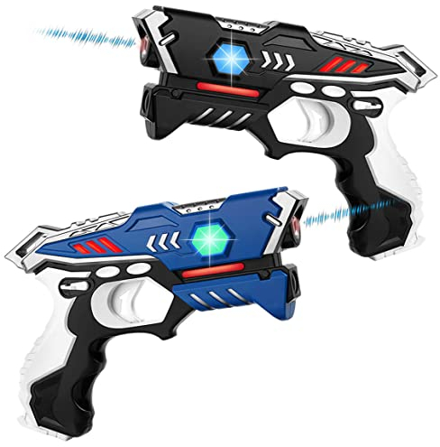 KidsTag Laser Tag Set: 2 Laserpistolen - Lasertag Spiel Set für Kinder Ab 6 Jahren