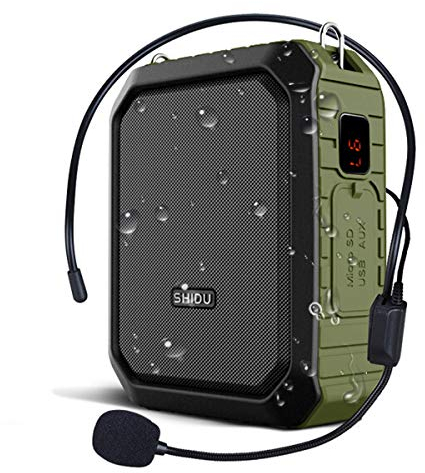 WinBridge Potente Amplificador de Voz Portátil Micrófono Auricular con Cable Altavoz Bluetooth de 18W, Resistente al Agua, Grabación para Profesores, Guía Turístico al Aire Libre M800