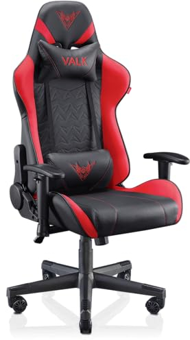 VALK Nyx - Silla Gaming, Silla Gamer, Reclinable 160º, Reposabrazos 2D, Transpirable, Ergonómica, Silla Escritorio Silla Oficina, Roja
