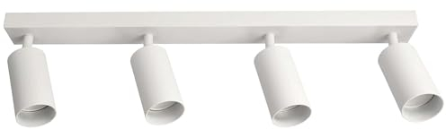 EDO Deckenstrahler GU10 MALGA, 4 Flammig, Deckenlampe Weiß, Drehbar Spotbalken, Deckenleuchte Schwenkbar, Wandlampe Innen, Wandstrahler, Spot, Downlight, Lampe für Schlafzimmer, Küche, Wohnzimmer