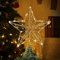 Weihnachtsbaumspitze, LED Stern Baumkrone mit Goldener Perle, Beleuchtete Pentagramm-Schneebaumspitze mit 20 Mini-Lichtern für Christbaumschmuck(mittlere Größe)