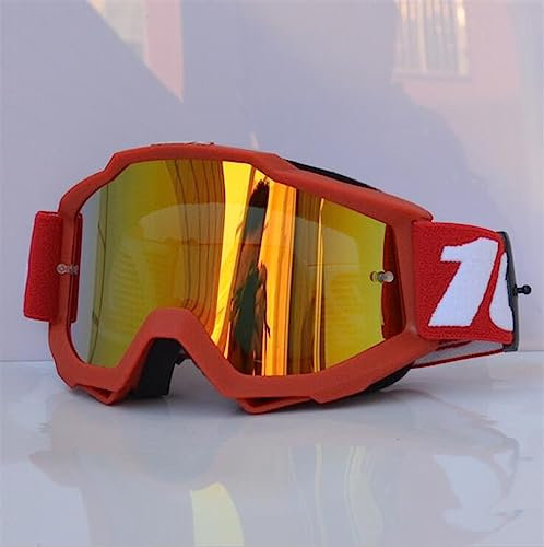 Youehsent Occhiali Motocross,Occhiali Da Moto di motocross Occhiali Offor Strada Dirt Bike Caschi moto Ski Sport Glasses in mountain bike Occhiali Moto (Color : Red)