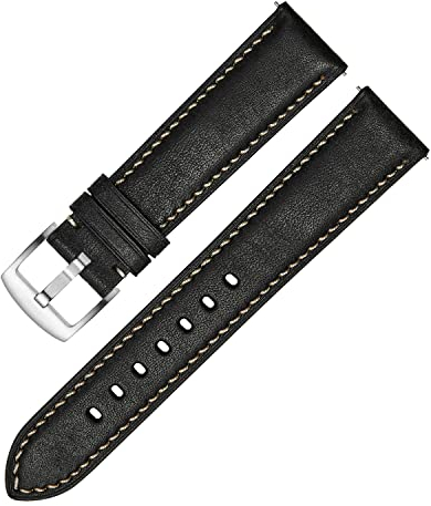 iStrap Uhrenarmband mit Schnellverschluss - Lederarmband Ersatz - Edelstahl Dornschließe - Wahl der Breite - 18 mm, 19 mm, 20 mm, 21 mm, 22 mm