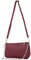 modamoda de - T237 - Umhängetasche Klein Small aus ital. Leder, Farbe:Bordeauxviolett