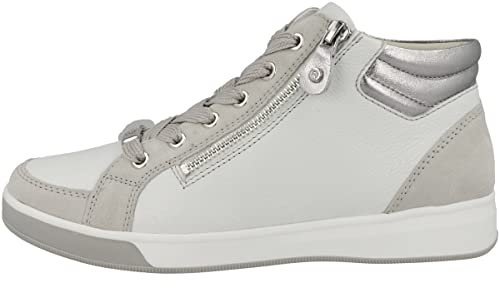 ara Damen ROM Sneaker, Nebbia,Weiss,Silber, 41 EU