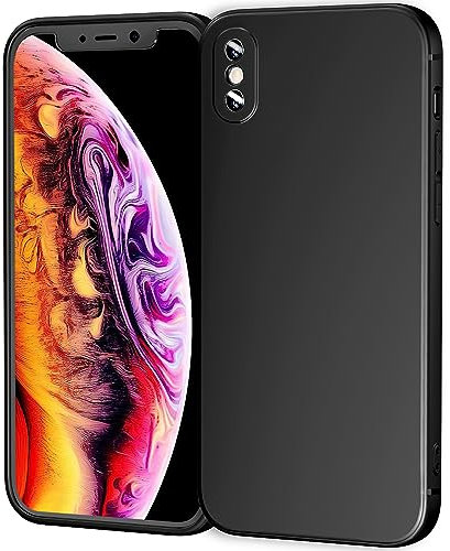 TENOC Phone Case Compatible with iPhone X & iPhone Xs, Black Case Anti-Fingerprint Protective Bumper Matte Cover for 5.8 Inch