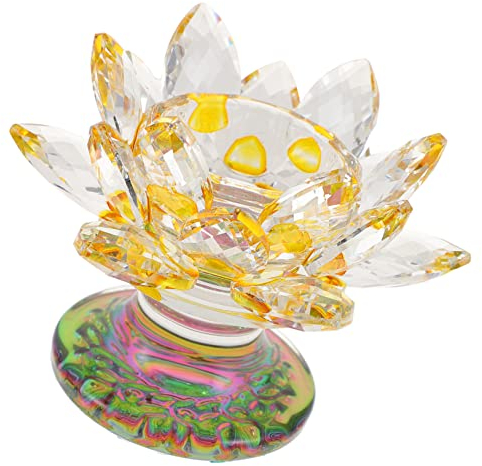 RALIRA Kristall-Kerzenhalter, Kerzendekoration, Stumpenkerzenhalter, Kristall-Lotusblume, buddhistischer Kerzenständer, Stumpenkerze, Lotusblüten-Kerzenhalter, dekorativer Kerze