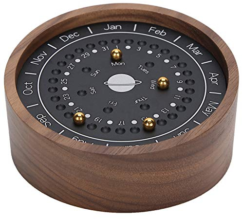 TOPINCN Kalenderdekoration Walnuss Planet Craft China Ornamente mit Sonnenuhr für Holz-Business-Sonnenuhren (Schwarz)