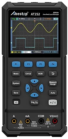 Abestope AT252 50MHz Bandwidth Oscilloscope Handheld Digital 2 in 1 Oscilloscope + Multimeter with 2 Channels and 3.5 inch LCD