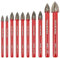 FOCSTOL Juego Brocas Seco - 10 piezas Juego Brocas Carburo con Mango Redondo para Madera Plástico Albañilería Cerámica Hormigón Mármol (5 * 2/6 * 4/8 * 2/10/12mm)