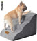 Scala larga per cani di piccola taglia, 3 gradini, in schiuma ad alta densità, rivestimento lavabile e fondo antiscivolo, 32 x 60 x 30 cm