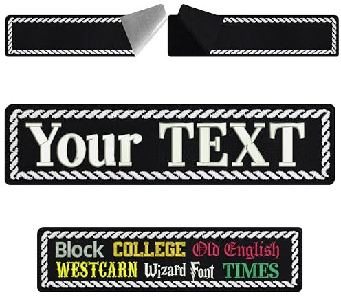 Patch Personalisiert mit Klettverschluss | Klettpatch personalisieren | Aufnäher mit Klett | Namensschilder für Kleidung | Klett Patch selbst gestalten | 125x30mm