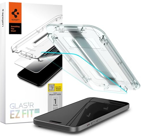 Spigen Apple iPhone 15 Glas Displayschutz Easy Install Glas.tR EZ Fit Slim HD (1 Stück) - AGL06907