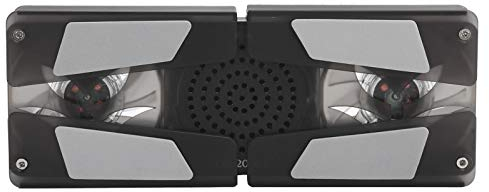 Jectse ABS-Laptop-Kühler mit 2 Lüftern, Faltbarem, Einziehbarem, Tragbarem Kühler, Ladegerät, Kühlkissen mit Lautsprecher, Blauem LED-Leuchten, USB-Netzteil, für Laptops Verschiedener