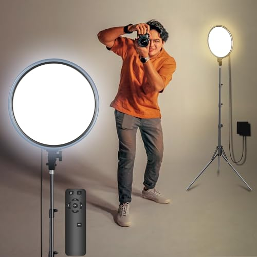 JCOTTON 14 Zoll Ringlicht mit Stativ Handy Selfie Licht Ringleuchte Ring Light Dimmbare Lichtring Ringlampe Videoaufnahmen, Selfie, Live-Stream, Makeup/Fotografie Kompatibel mit Smartphone (14P)