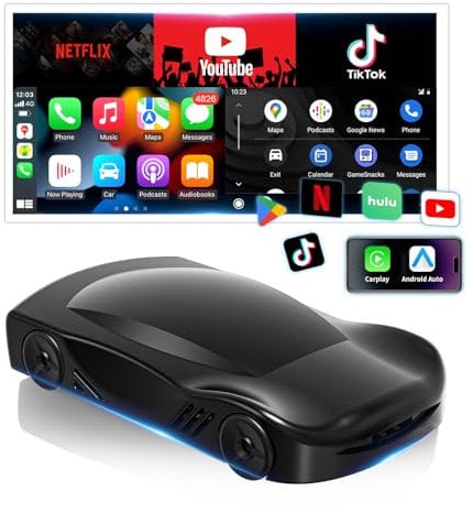 Adelagnes C6 Wireless CarPlay Adapter and Wireless Android Auto 3 in 1 Adapter,Carplay AI Box Equipped with Android 11 System/Qualcomm Snapdragon 8 Core CPU,Suitable for Cars with CarPlay Function