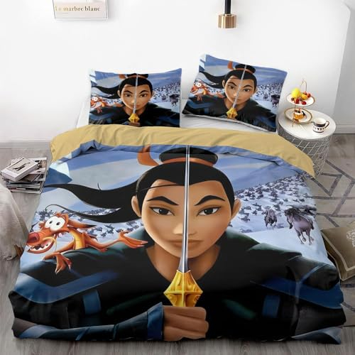 FTJGDHVB Anime-Bettwäsche-Set 3-teilig, 1 Bettbezug und 2 Kopfkissenbezüge für Mädchen und Jungen, aus ultraweicher Mikrofaser für alle Jahreszeiten. (135cmx200cm+50x75cm*2,04)