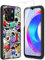 LYZXMY Case for Blackview Wave 6C / Blackview Oscal Flat 1C (6.5) + Tempered Film Glass Screen Protector - Black Silicone Soft TPU Cover Shell - Monster