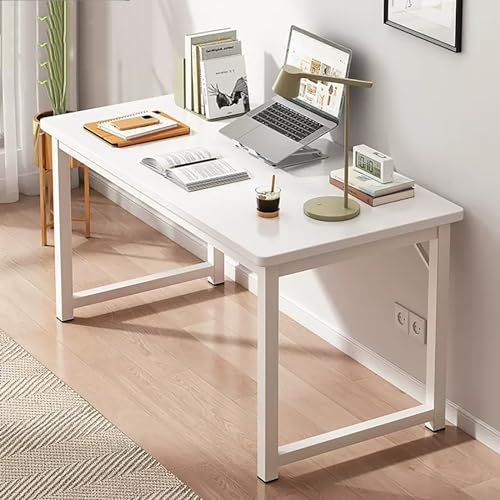 ZHTBATE Computer-Schreibtisch für Studenten und Arbeit – Home-Office-Studien-Schreibarbeitsplatz – Moderne Computertische – einfach zu montieren – für Schlafzimmer, Büro (Farbe: Bianco, Größe: 120 x