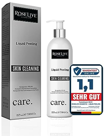 ROSELIVE Liquid - Gesicht Peeling SkinCare 225ml mit Aloe Vera & Traubenkernextrakt,Körperpeeling,Exfoliant mit Polyacrylsäure gegen unreine Haut, Gesichtreinigung, Skin Cleaning,alle Hauttypen