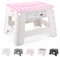 HOUSE DAY 22cm Tritthocker Klappbar - Faltbarer Hocker Kinder Klappstuhl Hocker Klappbar Kinder Hocker Klappbar, Klapphocker Faltbar Falthocker Faltbarer Hocker Tritthocker Fußhocker(Rosa & Weiß)