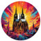Puzzle 1000 Teile, Kölner Dom, kreatives rundes Puzzle für Erwachsene und Kinder, Papppuzzle, Lernspiel für Erwachsene und Kinder, Größe: 67,5 x 67,5 cm