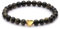 Echtes Goldobsidian Edelstein Armband mit 6mm Perlen und Edelstahlherz - verschiedene Längen - Heilstein Schutzstein Talisman Glücksbringer Geschenk (Goldobs., 16CM)