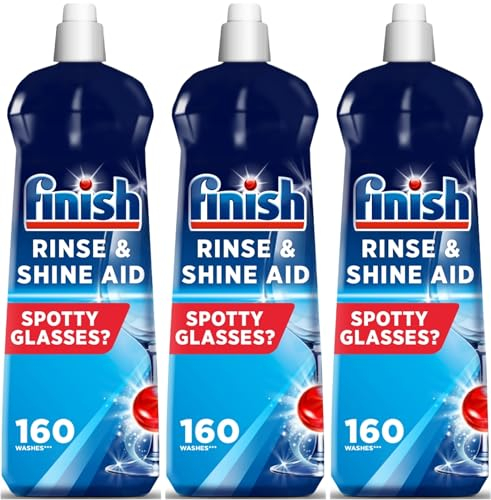 Finish | Finish Dishwasher Rinse & Shine Aid | Original | 800ml | For Drier Glasses and Spot Prevention (Pack of 3)