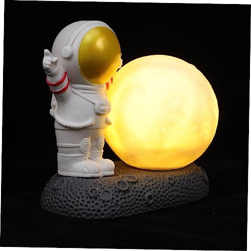 SEWOART Mini Lámpara De Noche Astronauta Adorno De Resina De Decoración De Escritorio Estatua De Astronauta