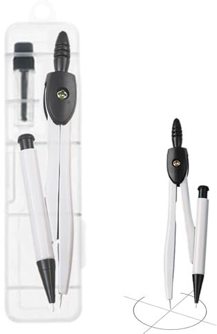 Drawing Compass - School Compass | with Unbreakable Storage Box, Pencil Holder, Stainless Steel Circular Compass, Drawing Tools for Geometry, Extra Lead